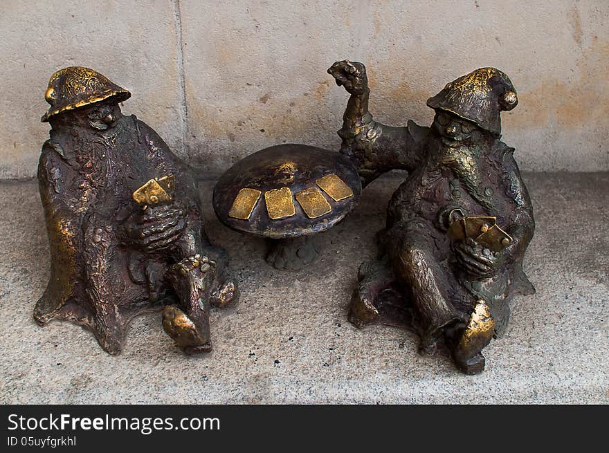 Symbol of Wroclaw, brass dwarf. There are more than 230 in the city and still they come!. Symbol of Wroclaw, brass dwarf. There are more than 230 in the city and still they come!