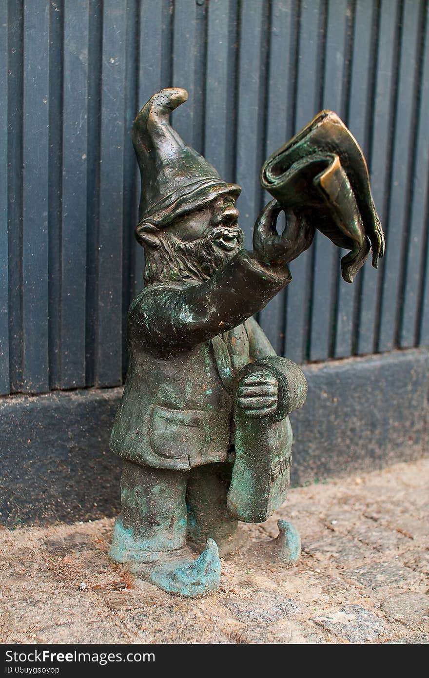 Symbol of Wroclaw, brass dwarf. There are more than 230 in the city and still they come!. Symbol of Wroclaw, brass dwarf. There are more than 230 in the city and still they come!