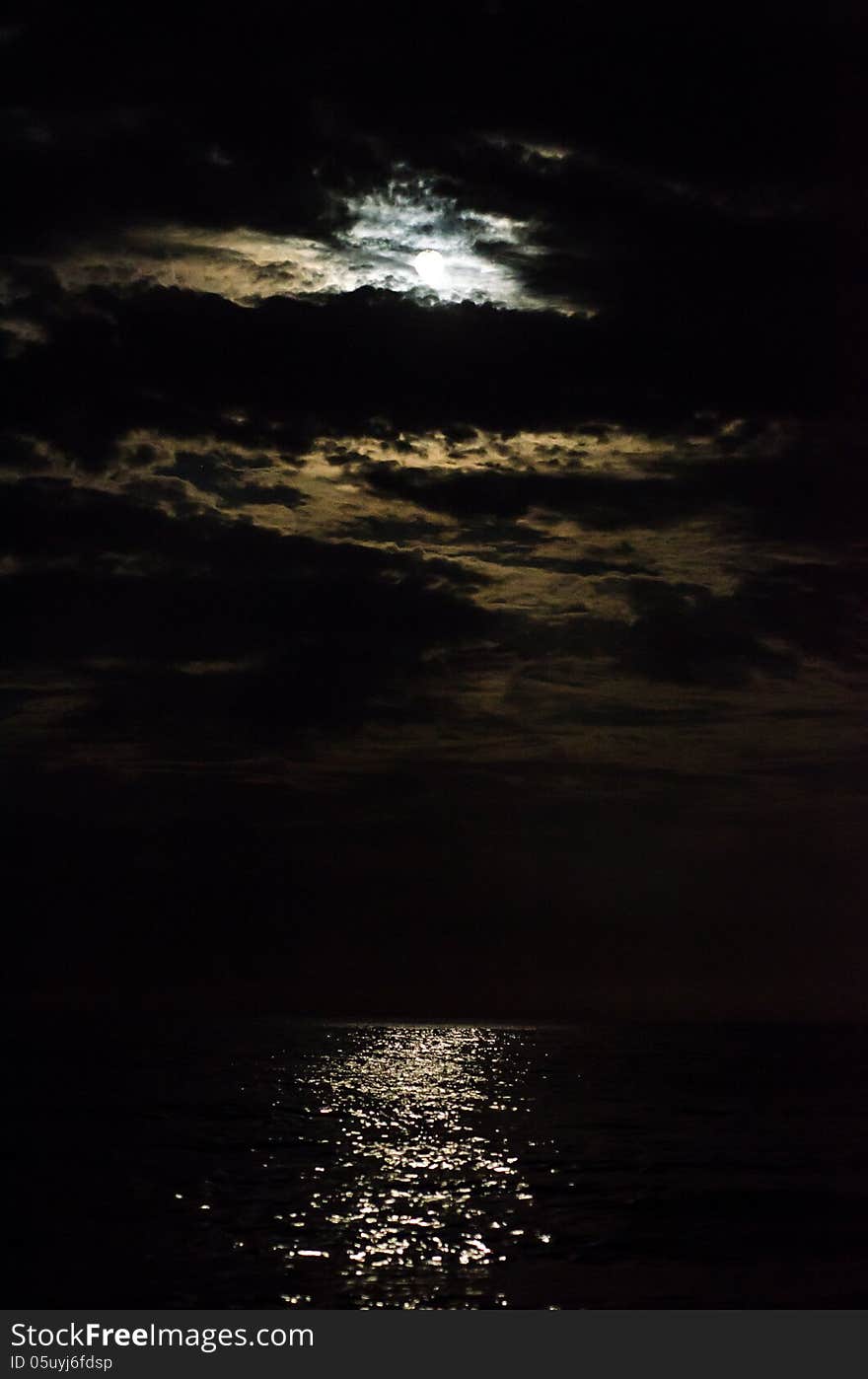 Moon covered with clouds