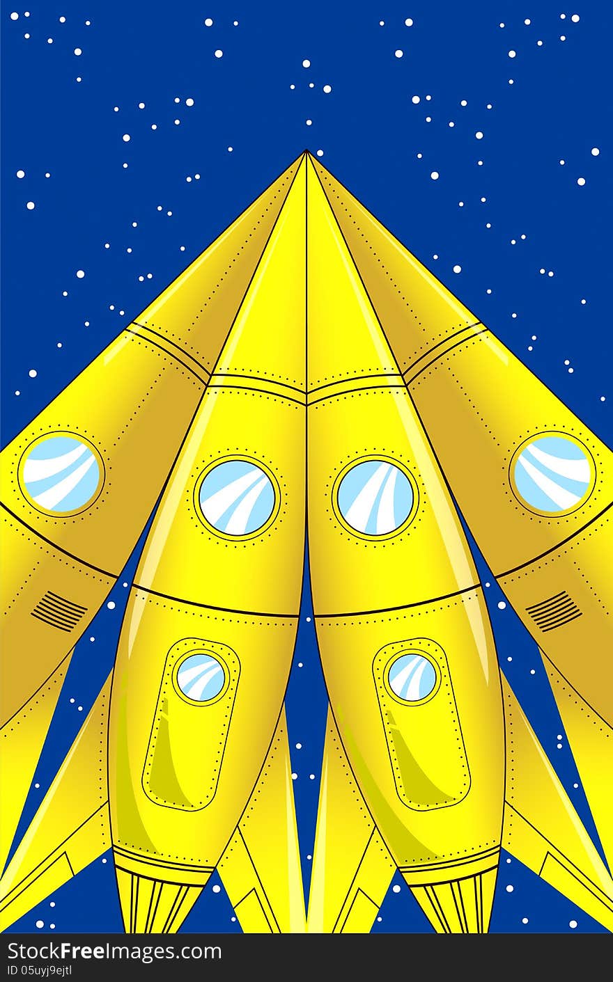 The illustration shows some cartoon missiles aimed at the sky. On separate layers. The illustration shows some cartoon missiles aimed at the sky. On separate layers.