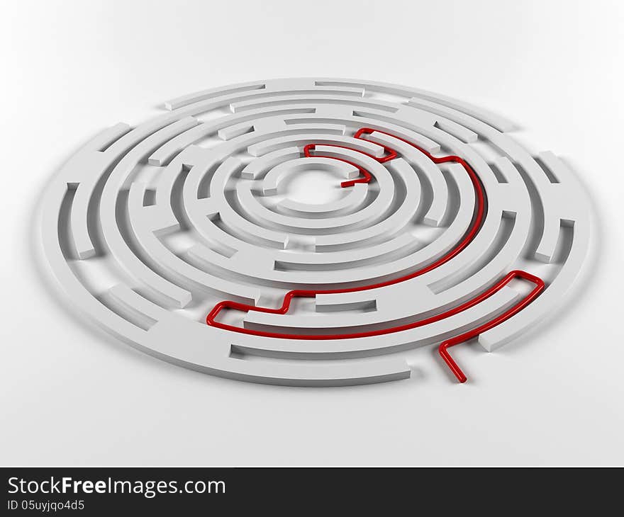 Grey labyrinth on the white background