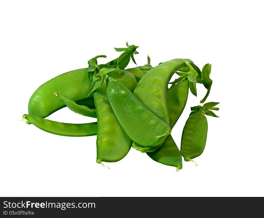 Snow peas isolated on white