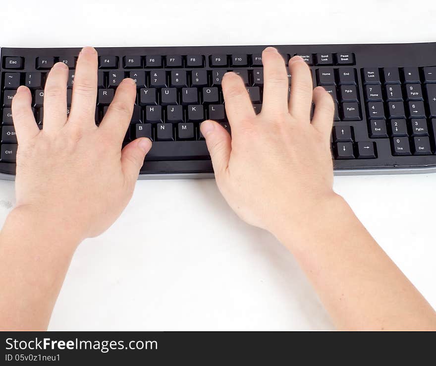 Typing On Keyboard.