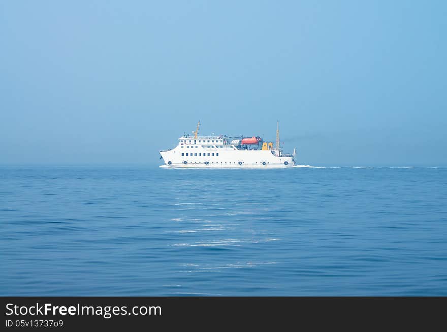 Cruise ship sailing on the sea. Cruise ship sailing on the sea