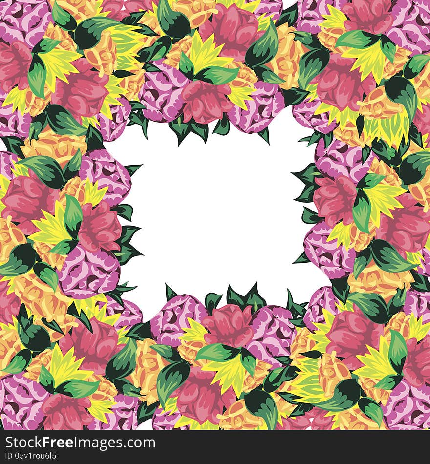 Vector summer background with flowers. Vector summer background with flowers