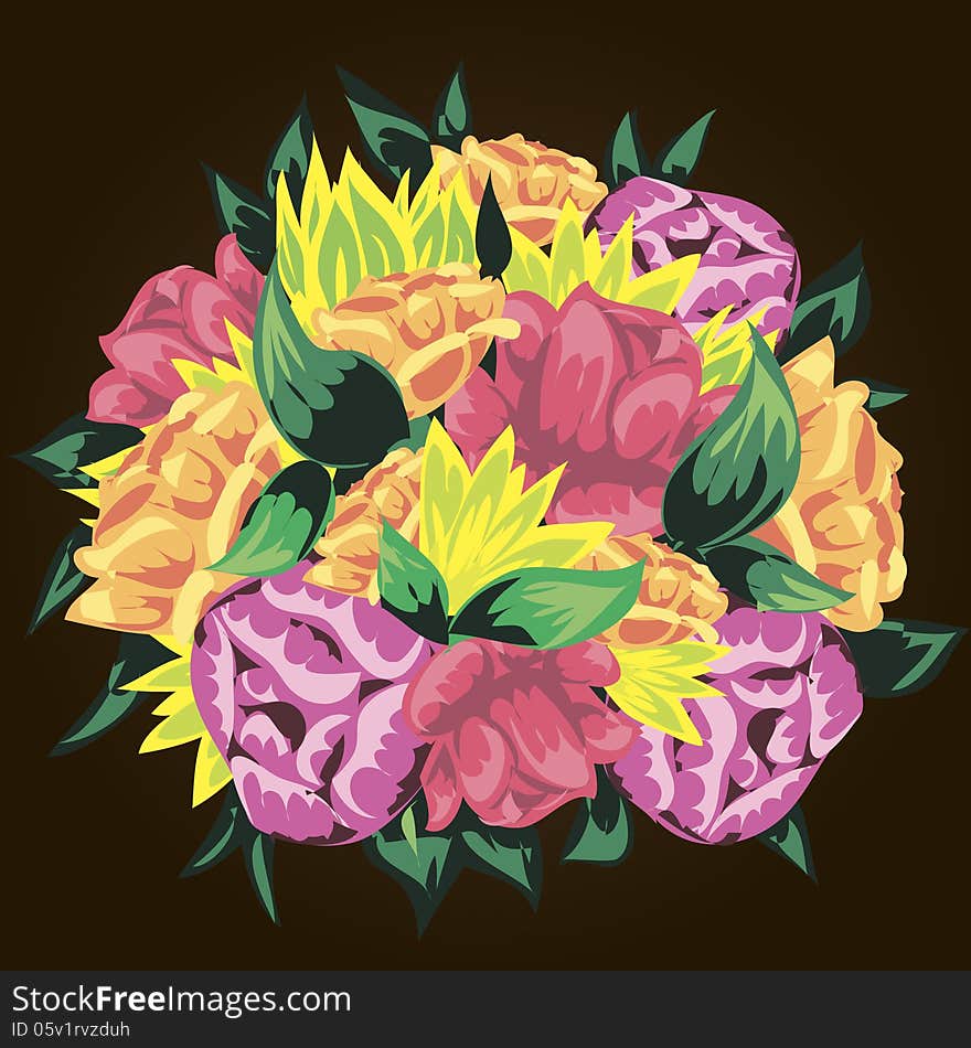 Vector summer background with flowers. Vector summer background with flowers