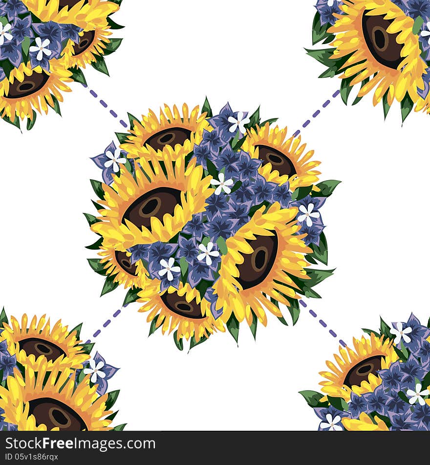 Vector seamless background with flowers. Vector seamless background with flowers