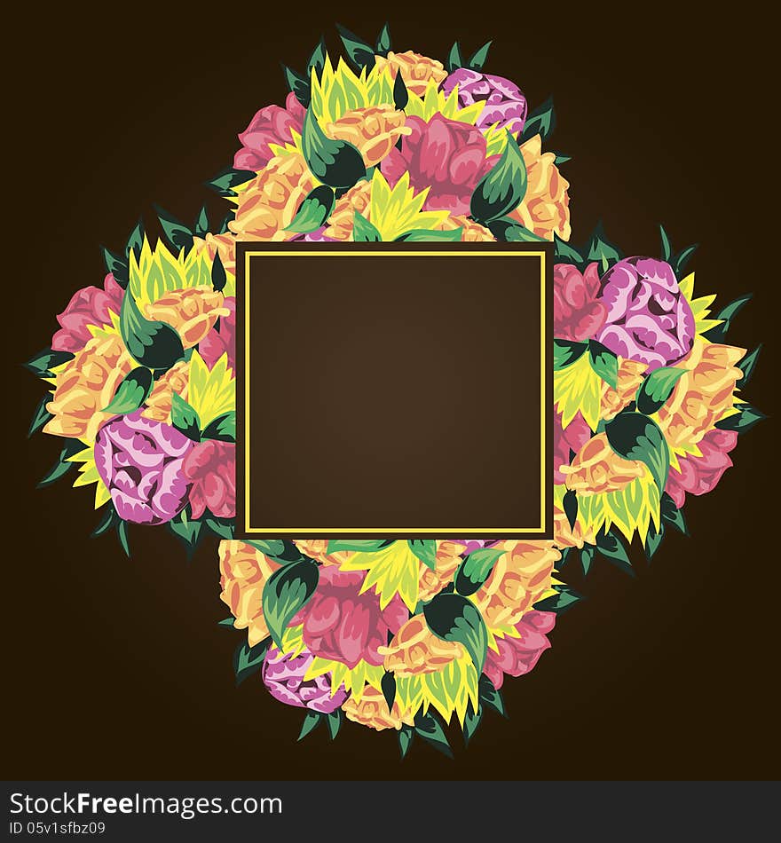 Vector summer background with flowers. Vector summer background with flowers