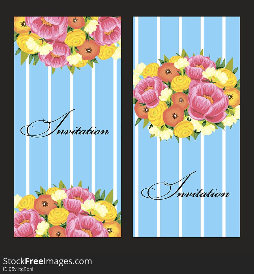 Vector summer background with flowers. Vector summer background with flowers