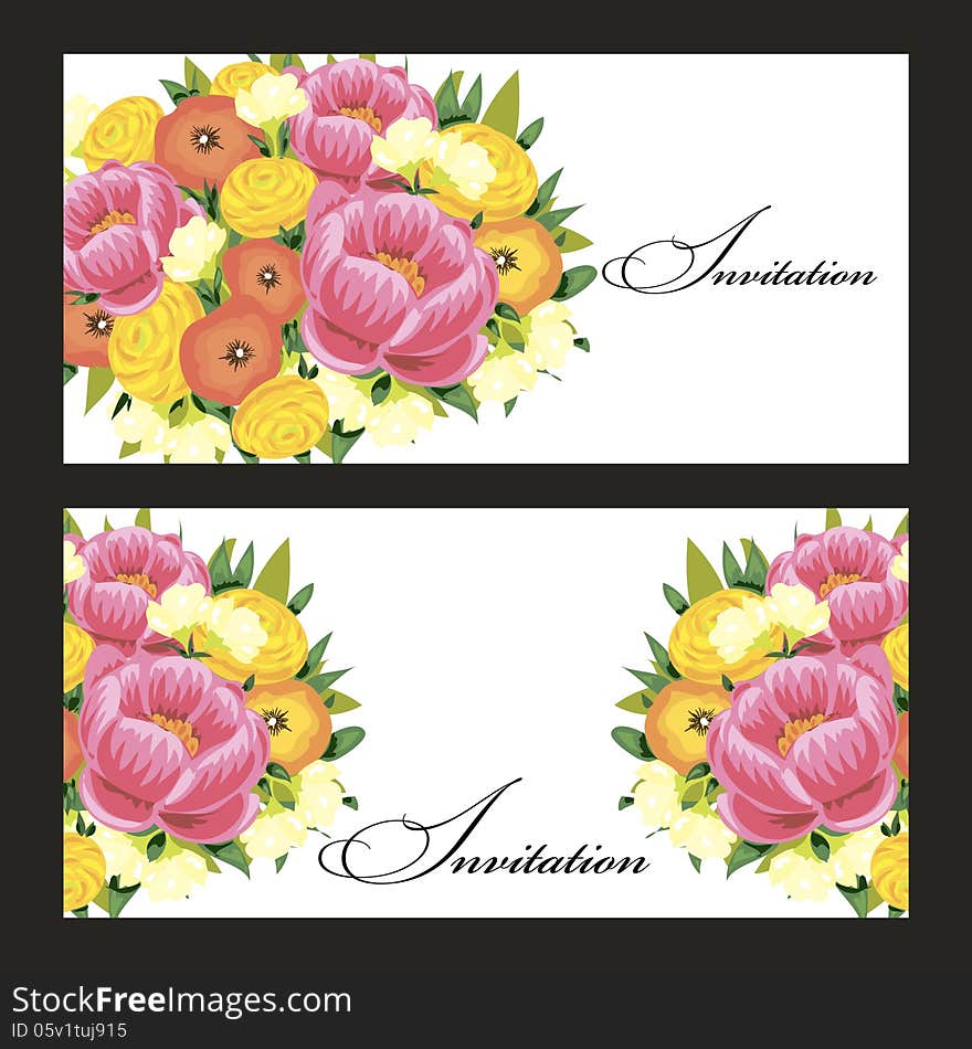 Vector summer background with flowers. Vector summer background with flowers