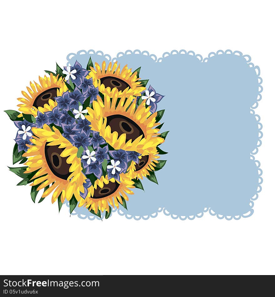 Vector summer background with flowers. Vector summer background with flowers