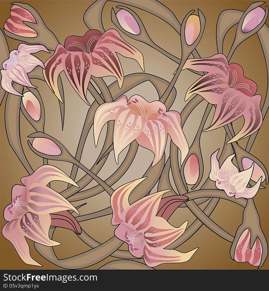 Floral design on gradient background. Floral design on gradient background