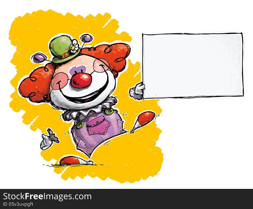 Clown Holding Business Card