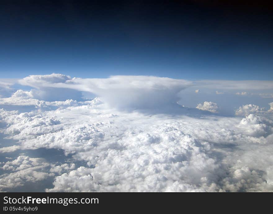 View from a plane thunderheads. View from a plane thunderheads