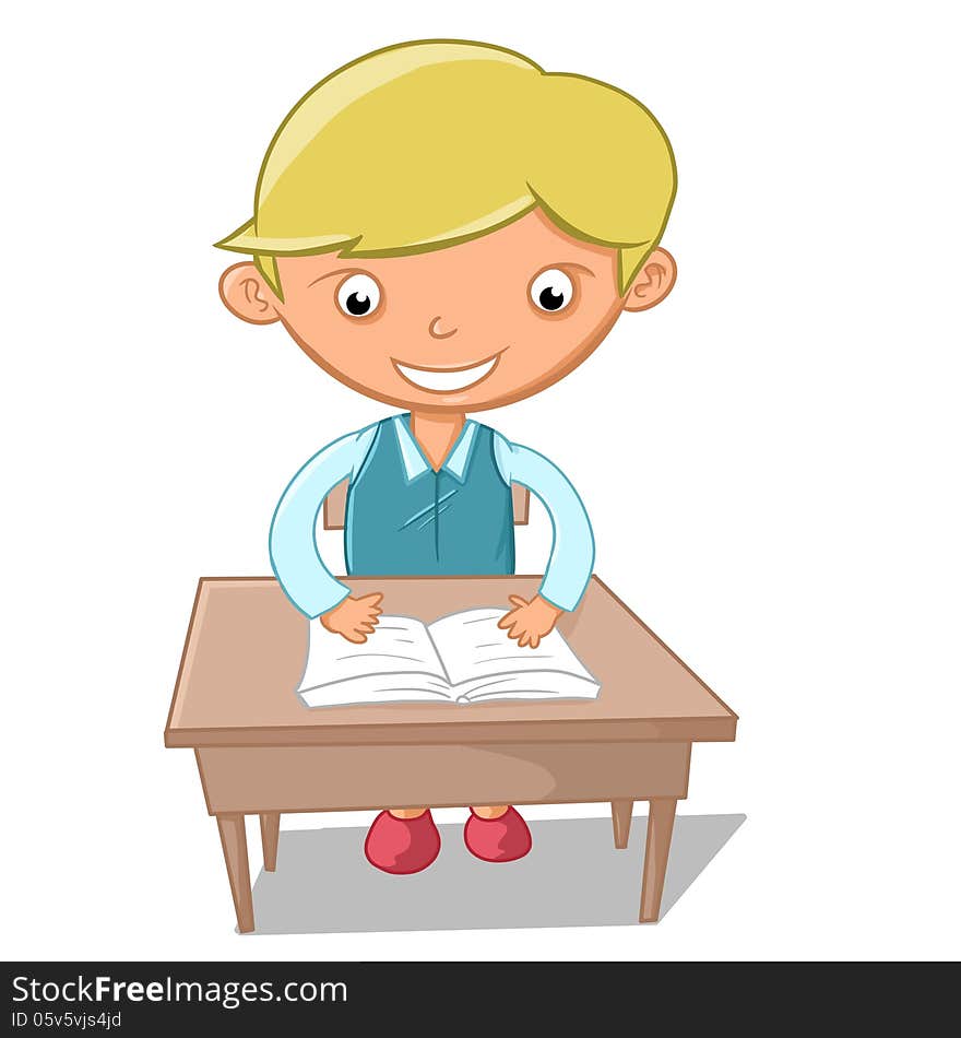 Illustration of a child who is learning. Illustration of a child who is learning