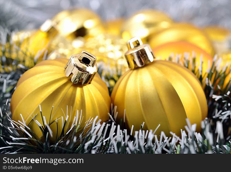 Christmas balls and garland for decoration