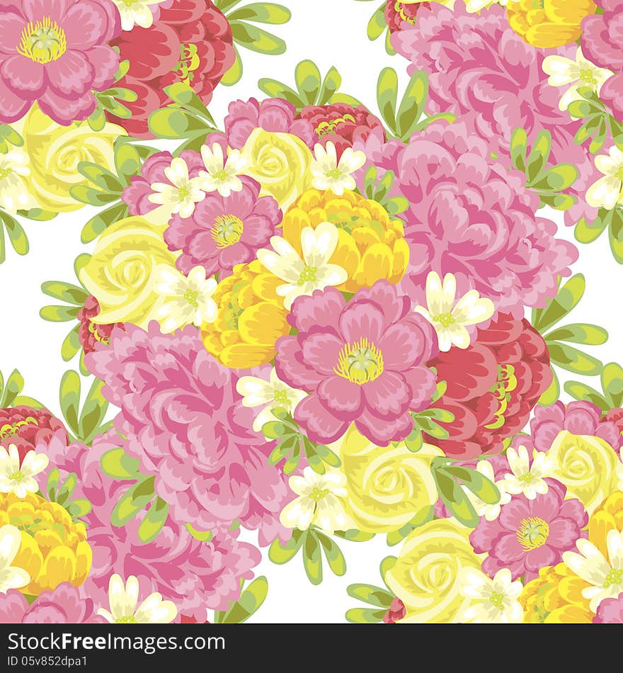 Vector seamless background with flowers. Vector seamless background with flowers