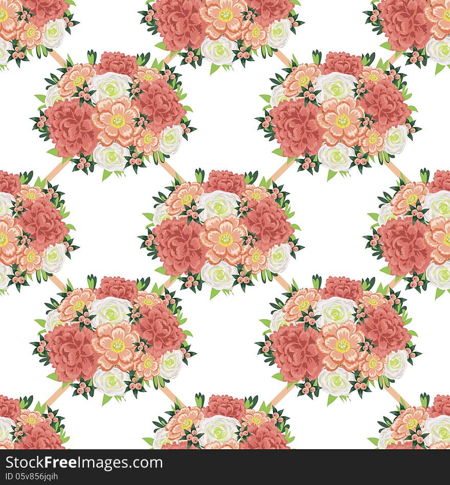 Vector seamless background with flowers. Vector seamless background with flowers