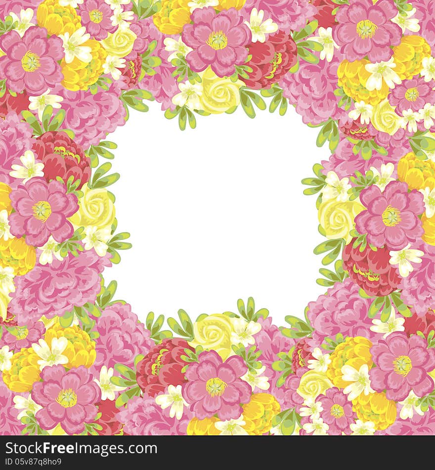 Fresh background with plants and flowers. Fresh background with plants and flowers