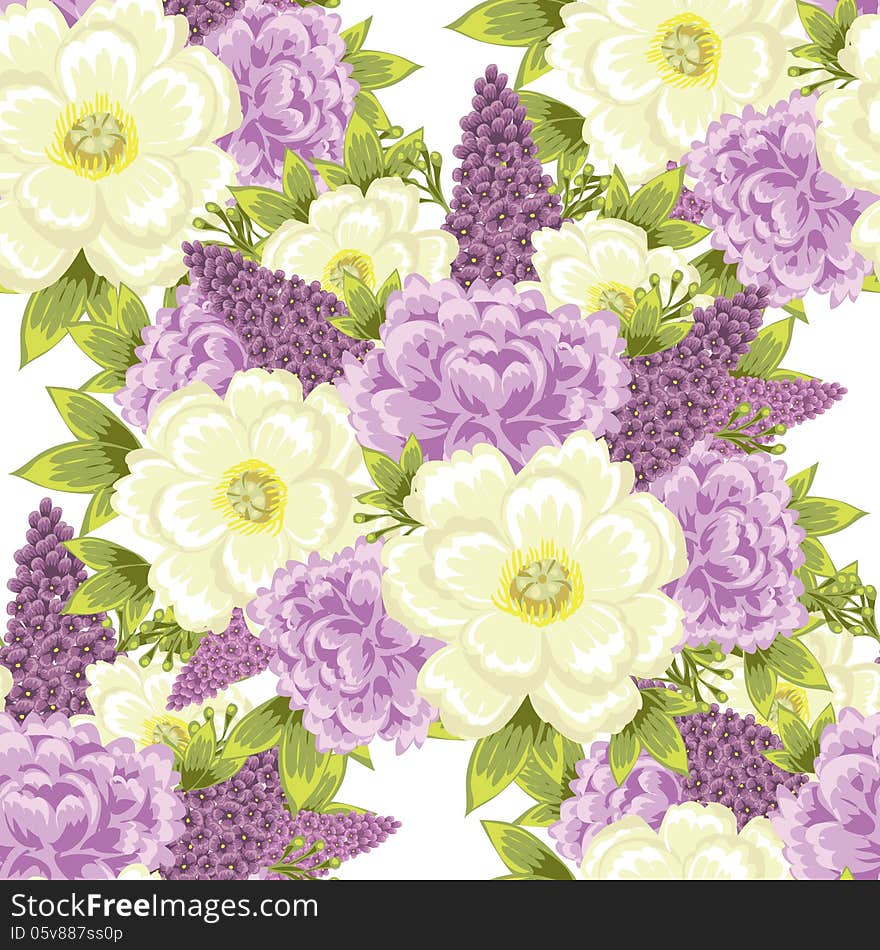 Vector seamless background with flowers. Vector seamless background with flowers