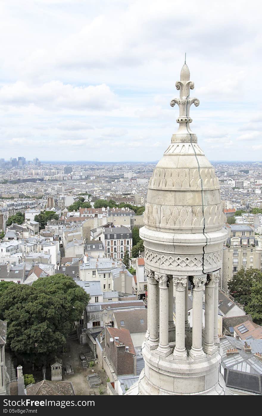 The Basilica of the Sacred Heart of Paris, commonly known as Sacré-Cœur Basilica (French: Basilique du Sacré-Cœur, pronounced, is a Roman Catholic church and minor basilica, dedicated to the Sacred Heart of Jesus, in Paris, France. A popular landmark, the basilica is located at the summit of the butte Montmartre, the highest point in the city. The Basilica of the Sacred Heart of Paris, commonly known as Sacré-Cœur Basilica (French: Basilique du Sacré-Cœur, pronounced, is a Roman Catholic church and minor basilica, dedicated to the Sacred Heart of Jesus, in Paris, France. A popular landmark, the basilica is located at the summit of the butte Montmartre, the highest point in the city.