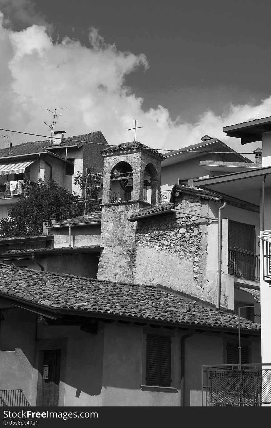 The ruin of an ancient bell tower, Fino del Monte (BG), Italy. The ruin of an ancient bell tower, Fino del Monte (BG), Italy