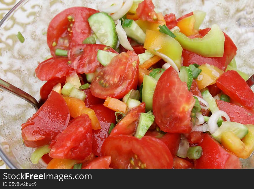 Summer salad of fresh vegetables.