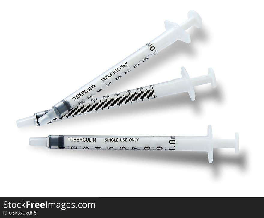 Medical syringe isolated