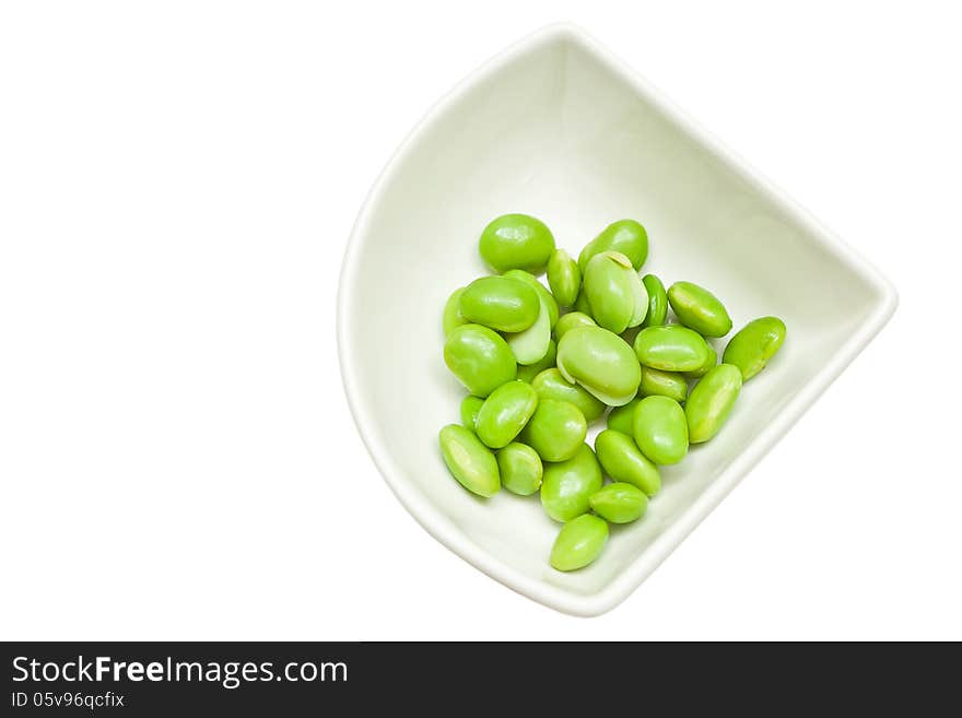 Green soybean seeds