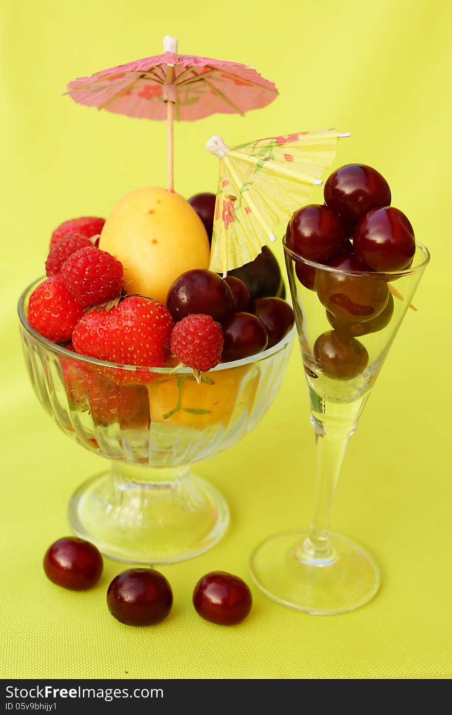 Cherry, Strawberry, Plum, Apricot  Together In A Glass.