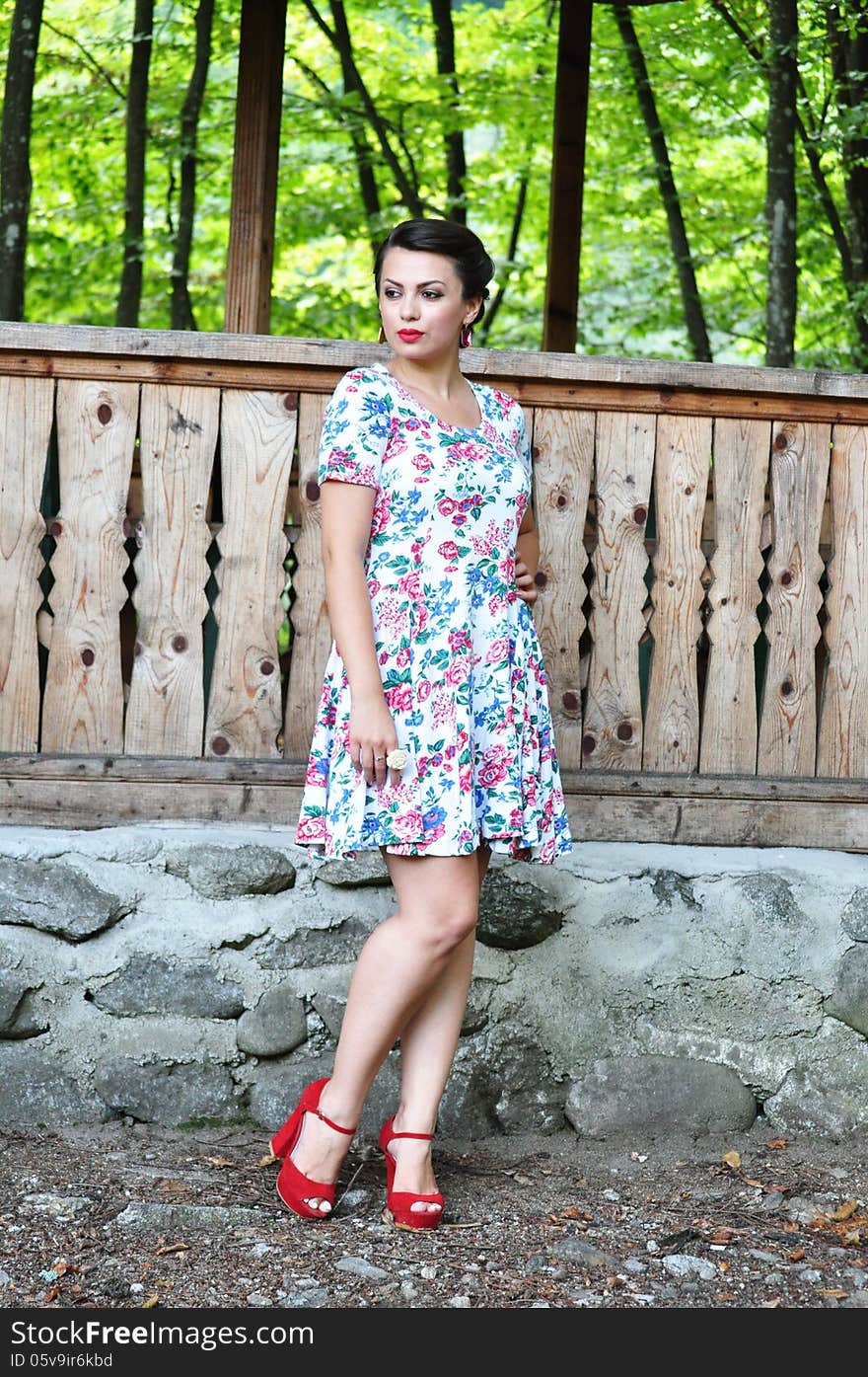 Portrait of the beautiful woman. Shooting on the nature. Portrait of the beautiful woman. Shooting on the nature.