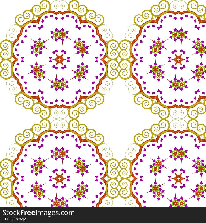 Seamless yellow red pattern geometric shapes Ornamental mosaic endless pattern. Seamless yellow red pattern geometric shapes Ornamental mosaic endless pattern