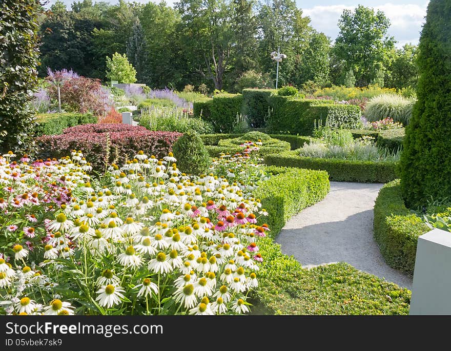 Colorful flower beds in park. Colorful flower beds in park