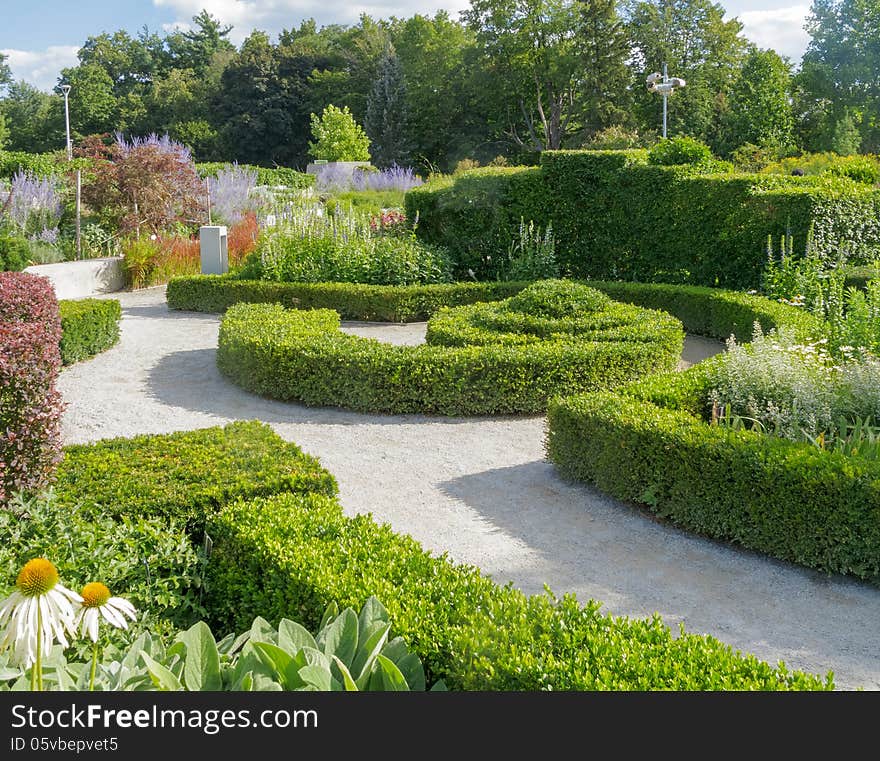 Colorful flower beds in park. Colorful flower beds in park