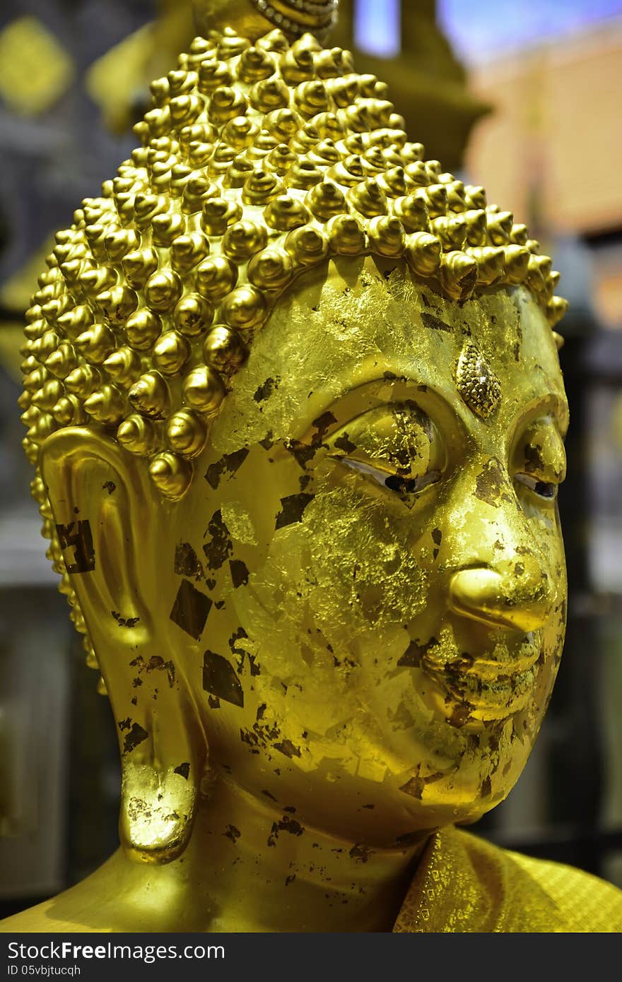 Golden buddha head