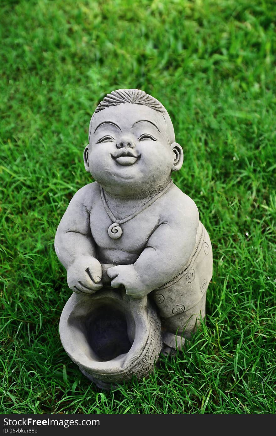 Boy doll for decoration of garden. Boy doll for decoration of garden