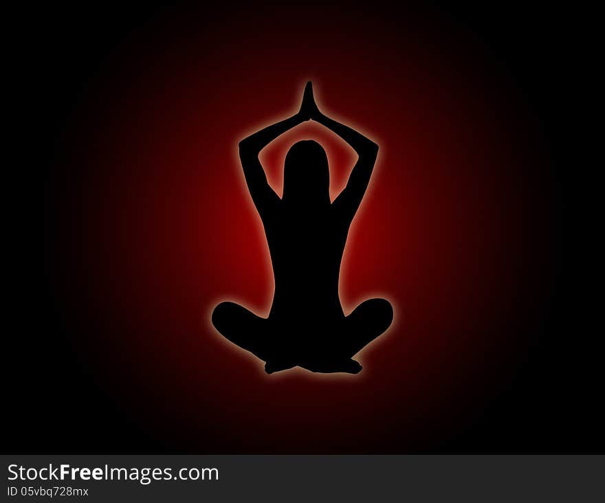 Human body figure in dark and lights with Yoga pose. Human body figure in dark and lights with Yoga pose