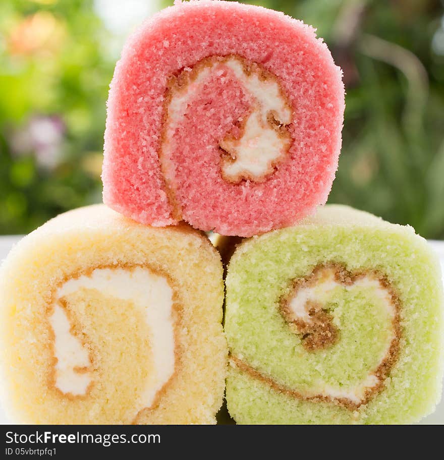 Colorful jam roll