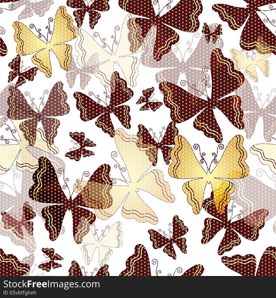 Seamless pattern with butterflies