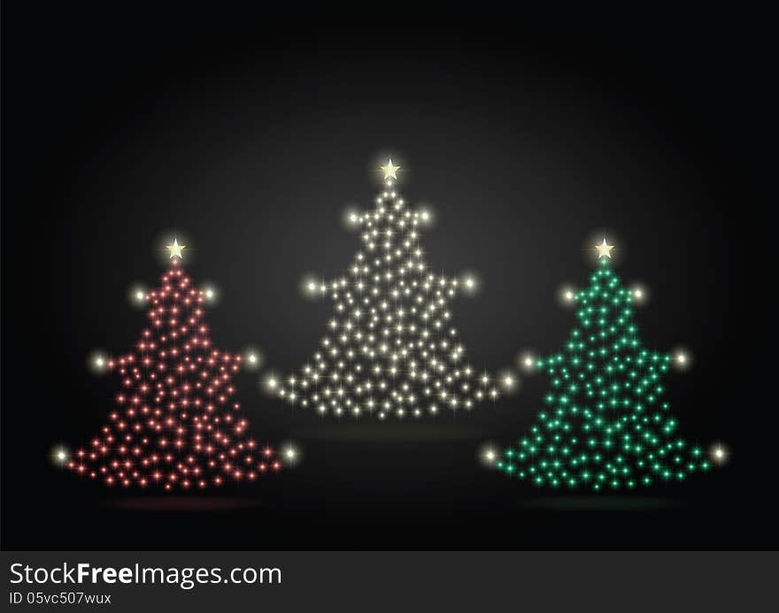 Christmas tree-gold red green