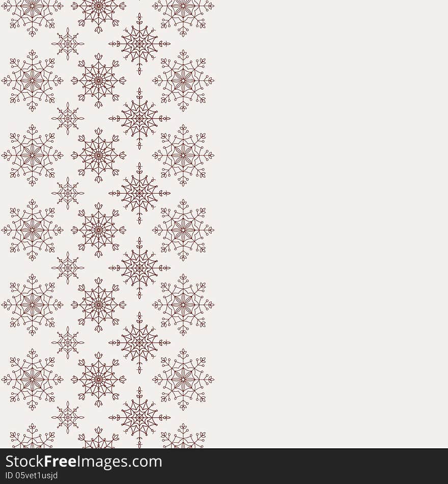 Winter background with seamless snowflakes pattern