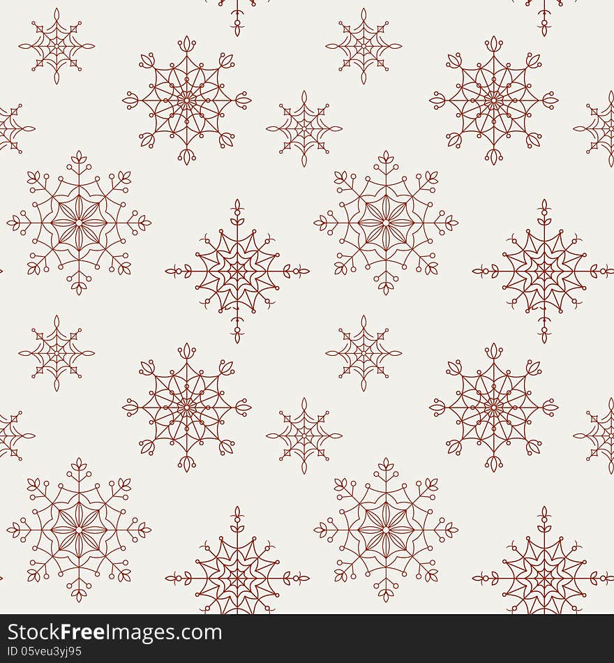 Decoration Snowflakes Seamless Background.