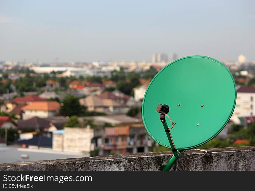 Green satellite.