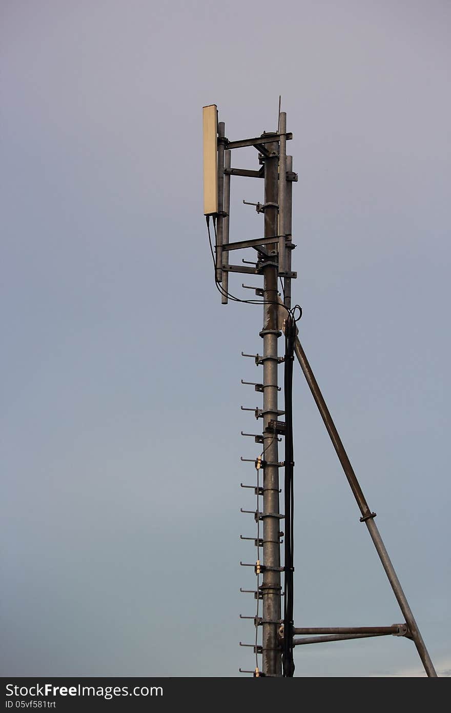 Pole mobile Telecommunication pillar in evening. Pole mobile Telecommunication pillar in evening