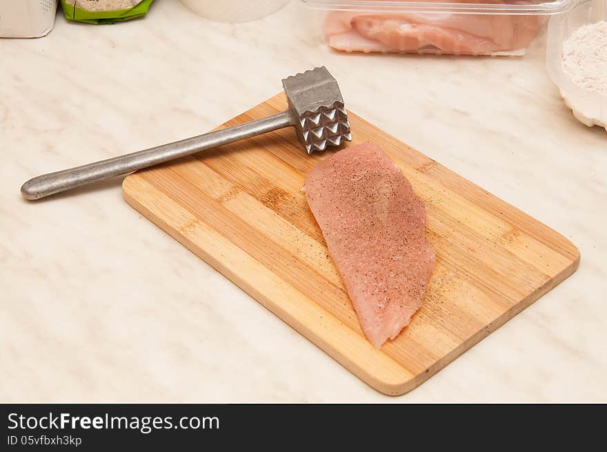 Preparing meat for cooking