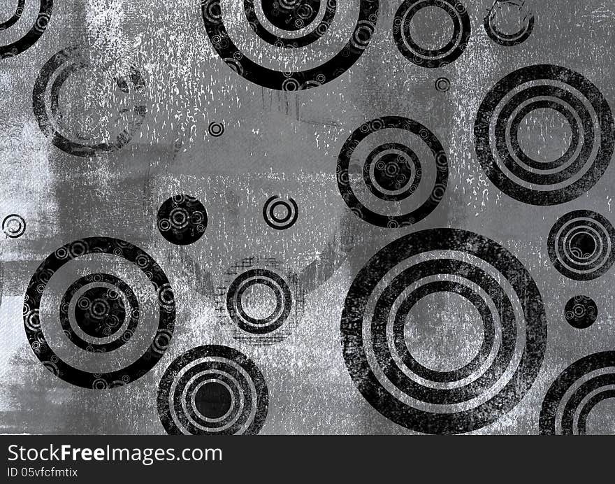 Abstract scrtached Circle grunge background