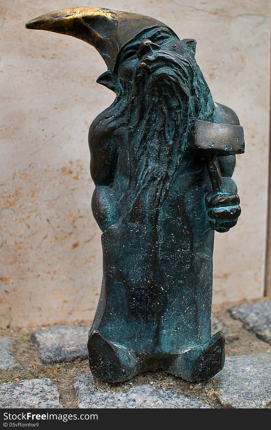 Symbol of Wroclaw, brass dwarf. There are more than 230 in the city and still they come!. Symbol of Wroclaw, brass dwarf. There are more than 230 in the city and still they come!