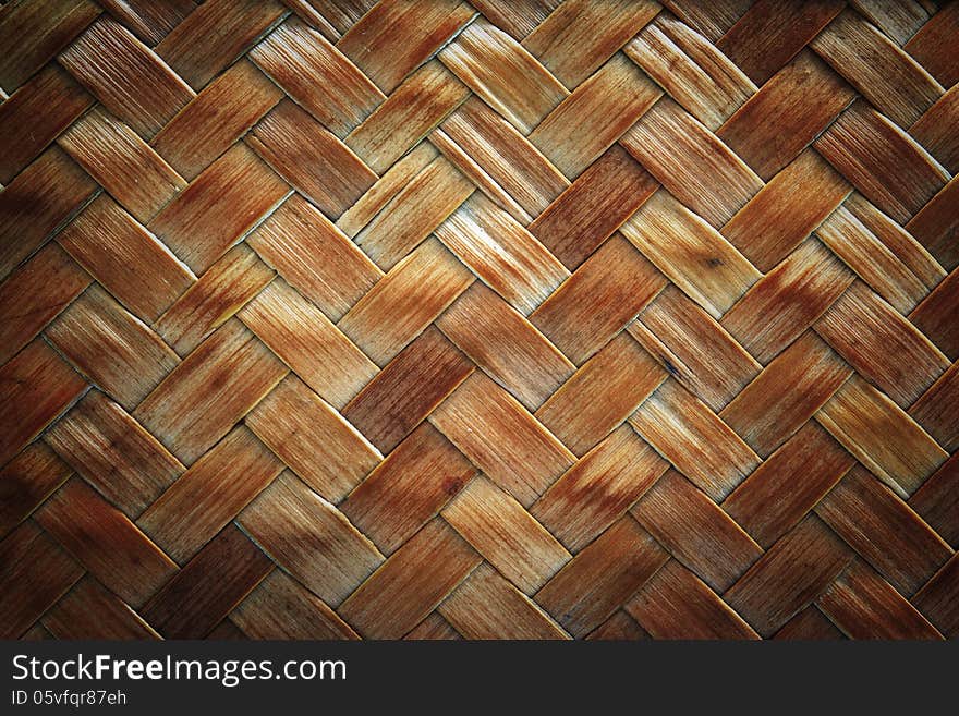 Native Thai style bamboo wall texture on box