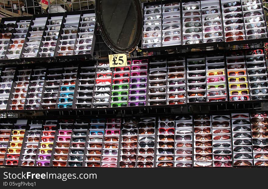 Sunglasses On A Market Stall.