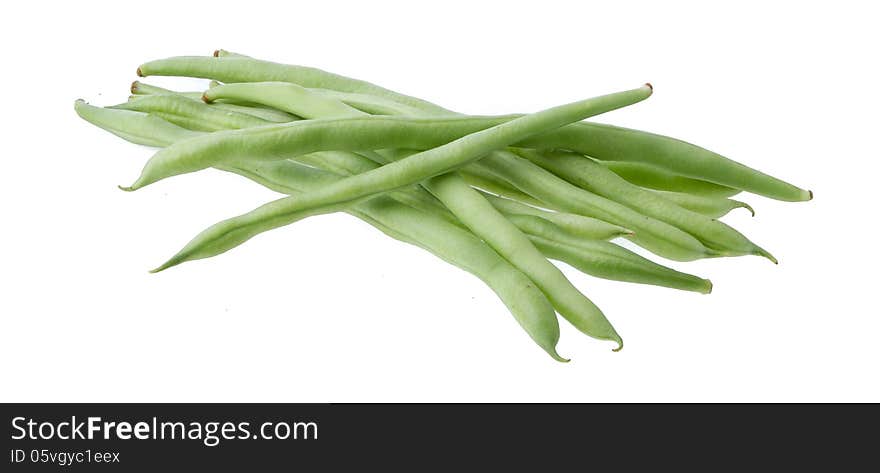 Green beans isolated on a white background.